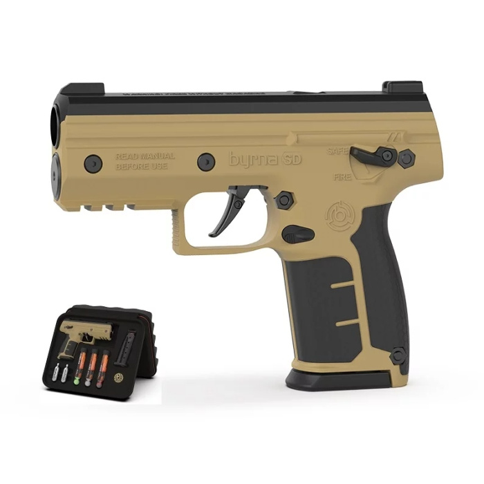 Pistolet na kule gumowe i pieprzowe Byrna SD TAN KAL.68 CO2-8G ZESTAW